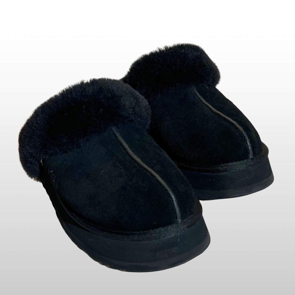 UGG Women's Disquette -Black Suede & Sheep Fur